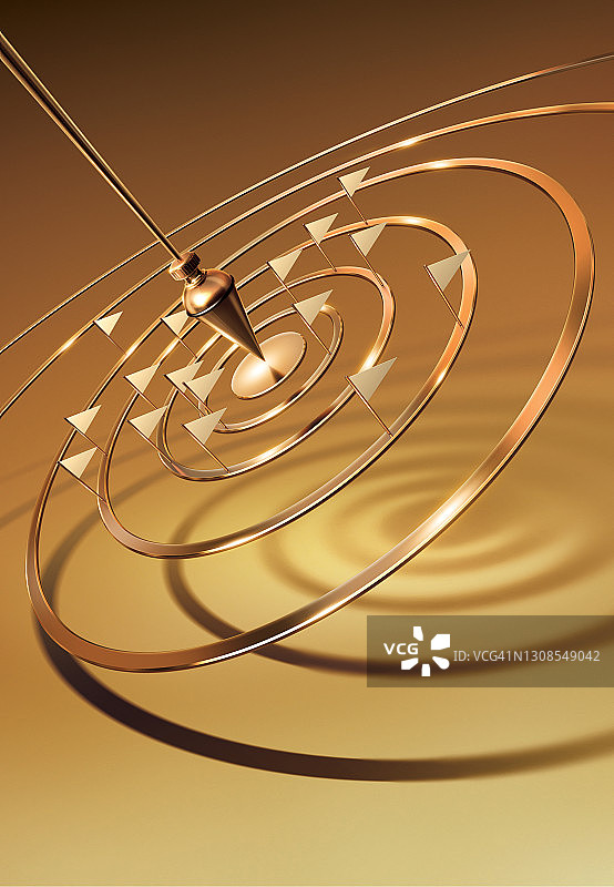 钟摆目标定位中心3D箭头旗帜图片素材