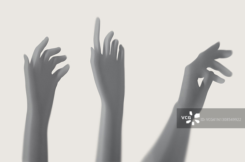 手、女人手部剪影、手势触摸图片素材