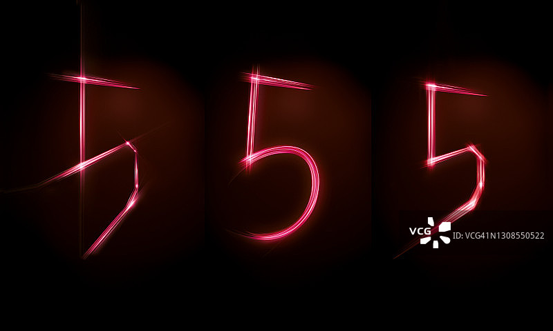 数字5，光线，线条图片素材