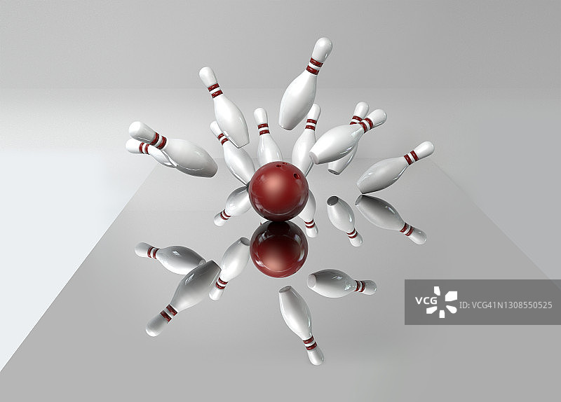 保龄球、保龄球瓶、保龄球，全中图片素材