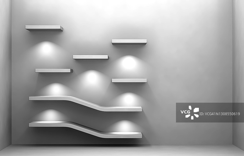 室内展示架展览3D灯光图片素材