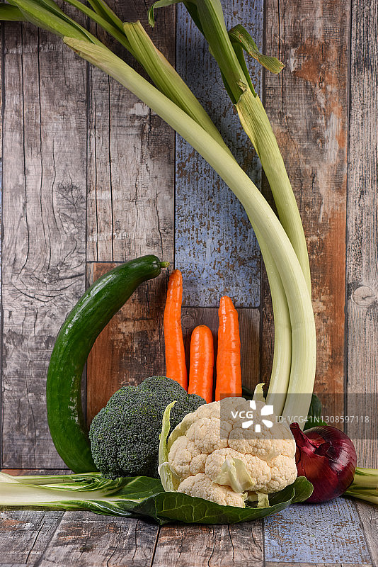 新鲜混合蔬菜背景图片素材