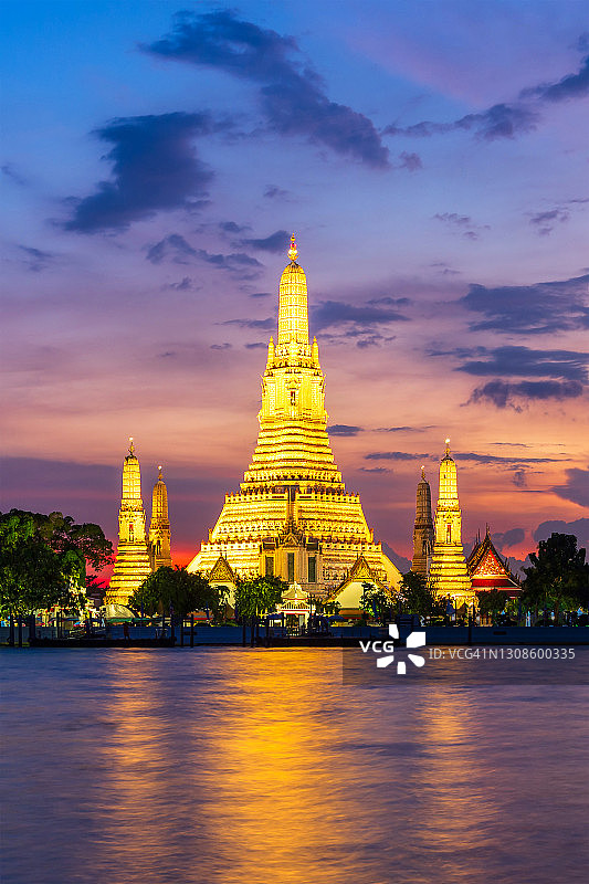 黎明寺（郑王庙）和湄南河图片素材