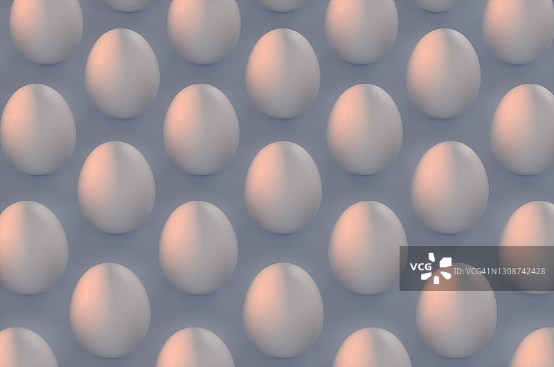 波普艺术：白色背景下的生鸡蛋图片素材