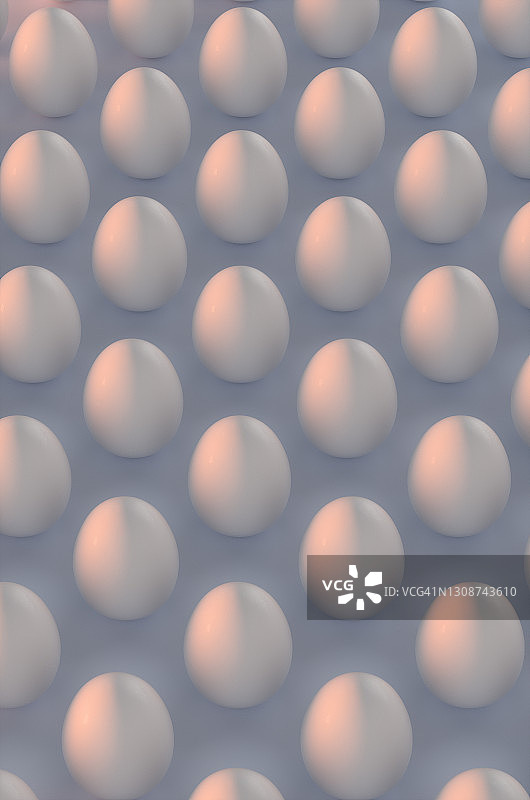 波普艺术：白色背景下的生鸡蛋图片素材