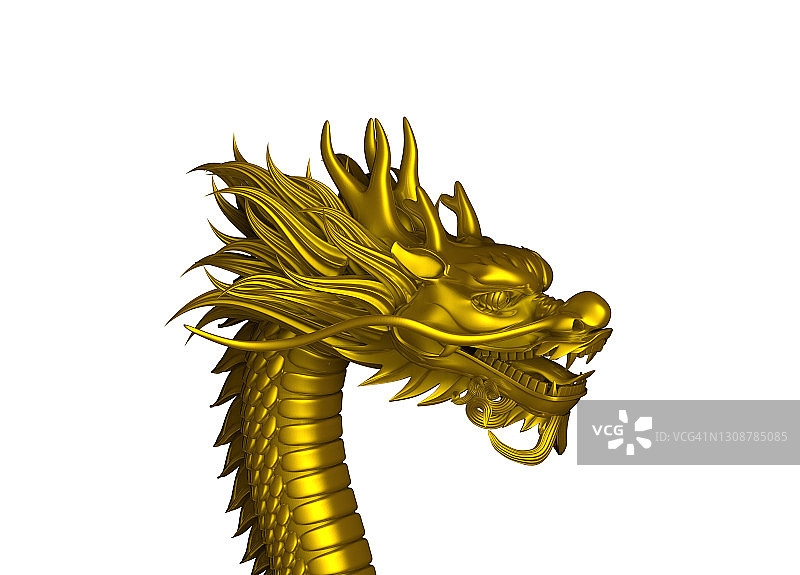 3D金色龙模型图片素材