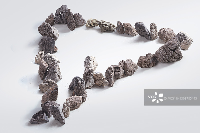 岩石、鹅卵石、三角形俯视图图片素材