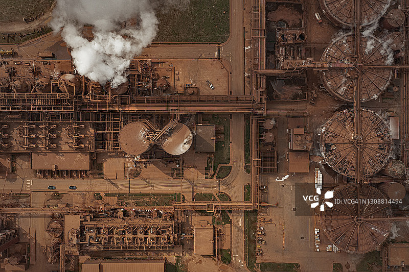 西班牙加利西亚圣西布劳铝业工厂航拍图片素材