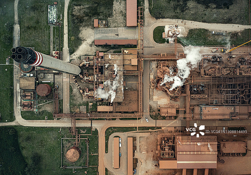 西班牙加利西亚圣西布劳铝业工厂航拍图片素材