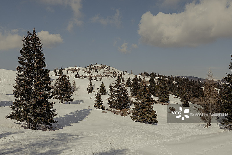 泽比奥山顶和泽比奥牧场图片素材