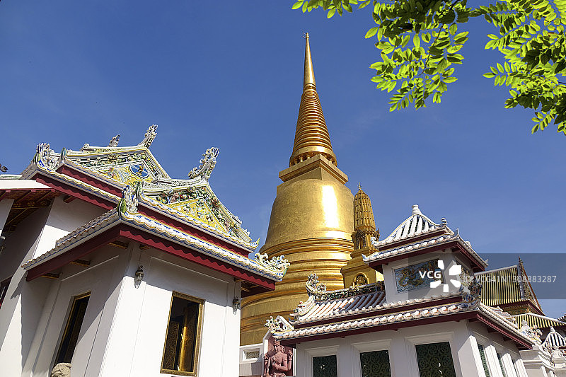 曼谷波稳尼เวศวิหาร寺的建筑外观特写图片素材