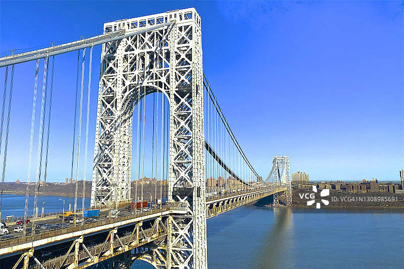 从李堡看到的乔治·华盛顿大桥图片素材