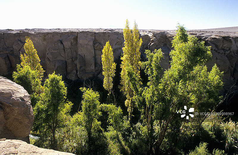 智利阿塔卡马沙漠赫雷山谷峡谷图片素材