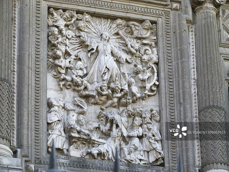 墨西哥城市中心佐卡罗广场的墨西哥城主教座堂图片素材