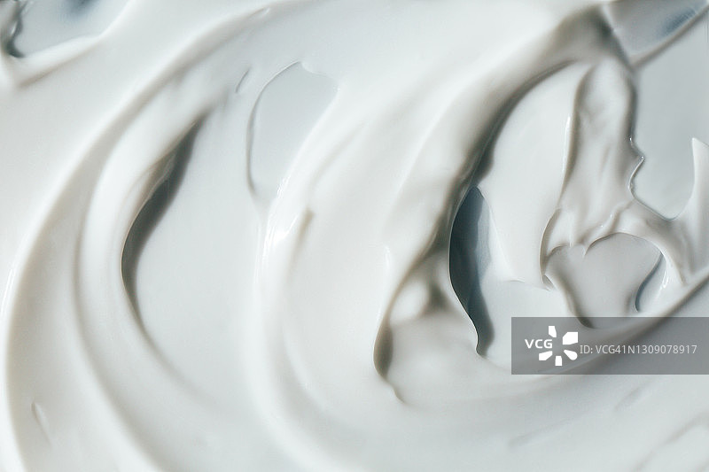 白色奶油质地：个人护理概念美妆banner图片素材