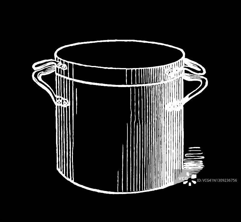 古董食谱中的烹饪用具和美式菜肴插图图片素材