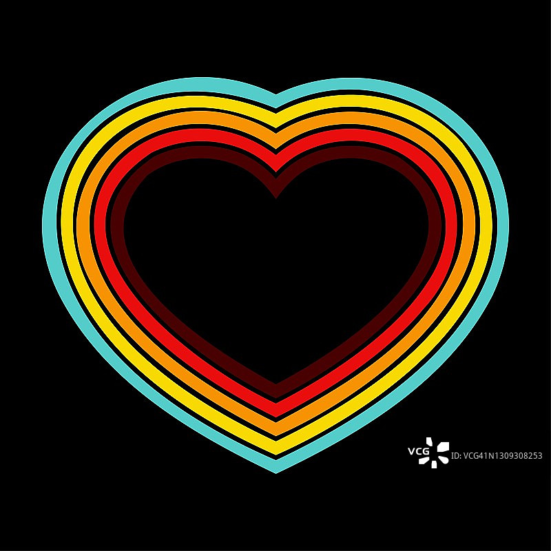 复古心形线条背景图片素材