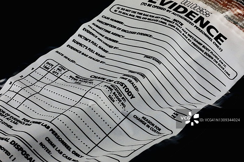 犯罪现场调查证据和DNA信封图片素材