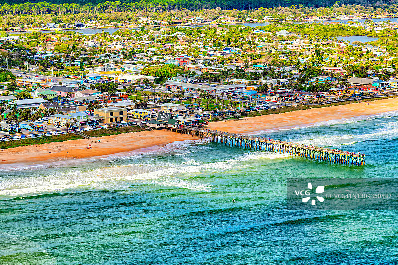 佛罗里达州弗拉格勒海滩鸟瞰图图片素材