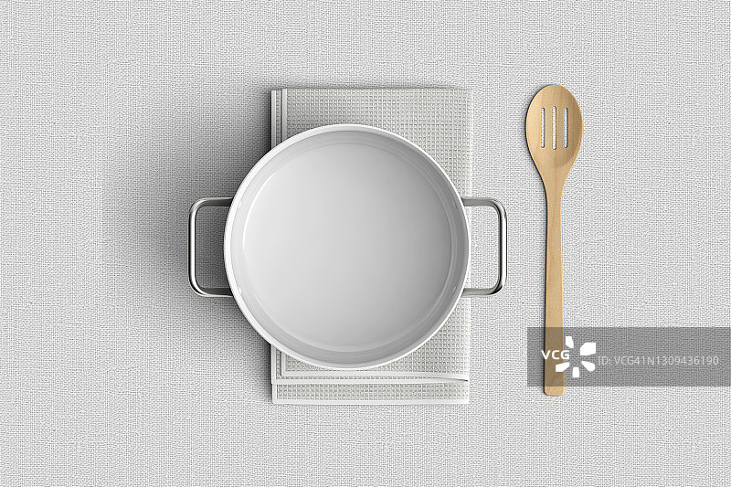 俯视：空炒锅图片素材