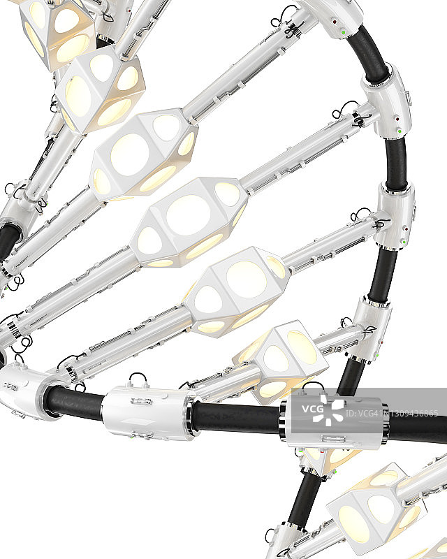 发光的机器人DNA螺旋图片素材