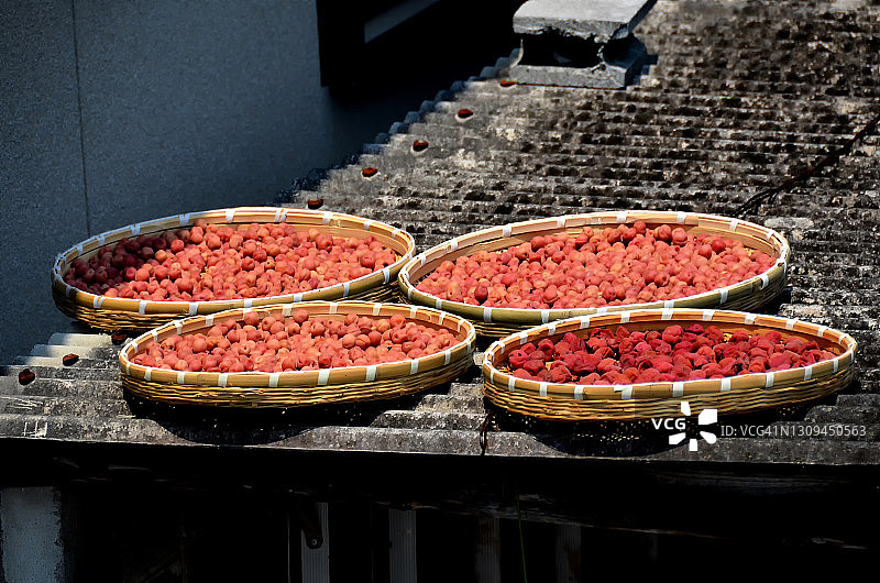 晾晒李子图片素材