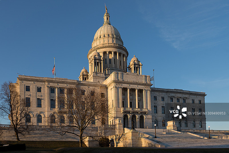 罗德岛州议会大厦侧视图图片素材
