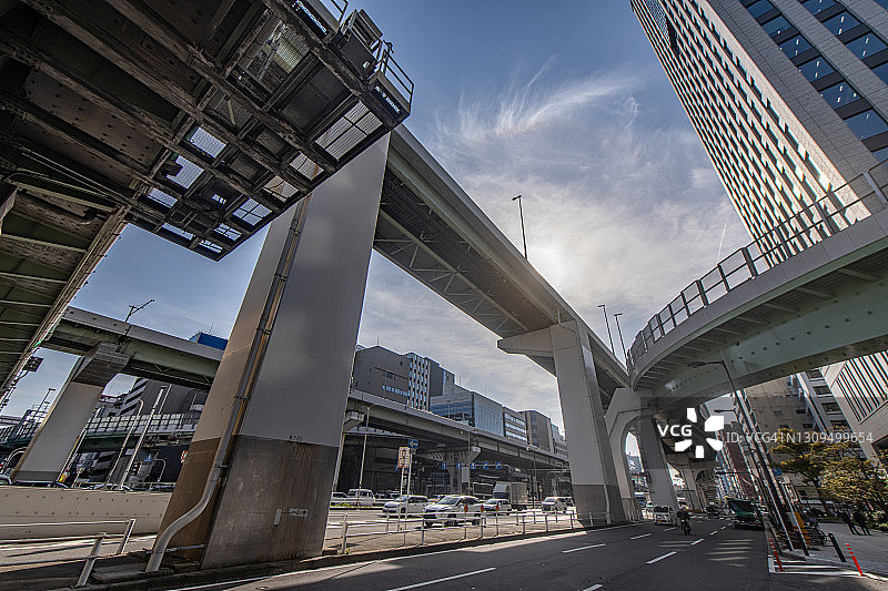 日本大阪市城市公路枢纽图片素材