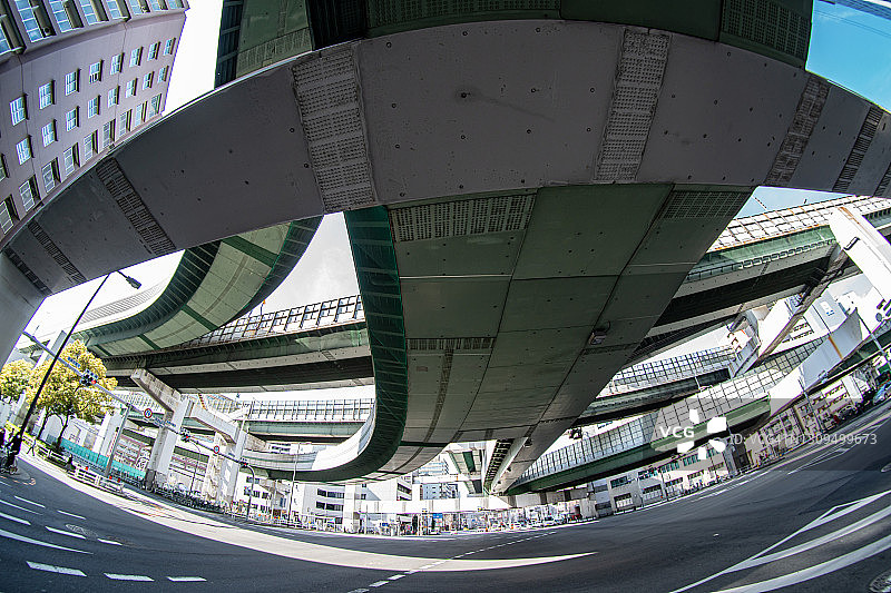 日本大阪市城市公路枢纽图片素材