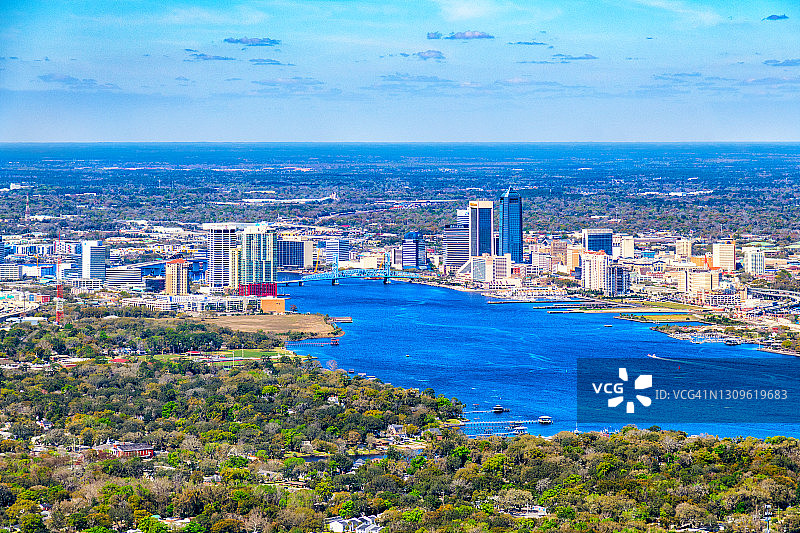 杰克逊维尔天际线航拍图片素材