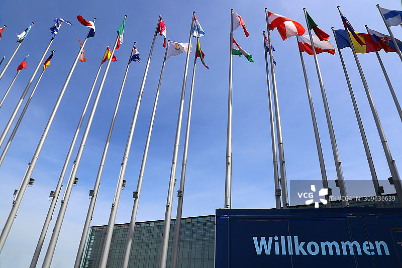 欧盟议会外的欧洲各国国旗（不包括英国）图片素材