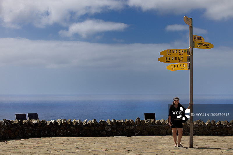 雷因格角路标图片素材