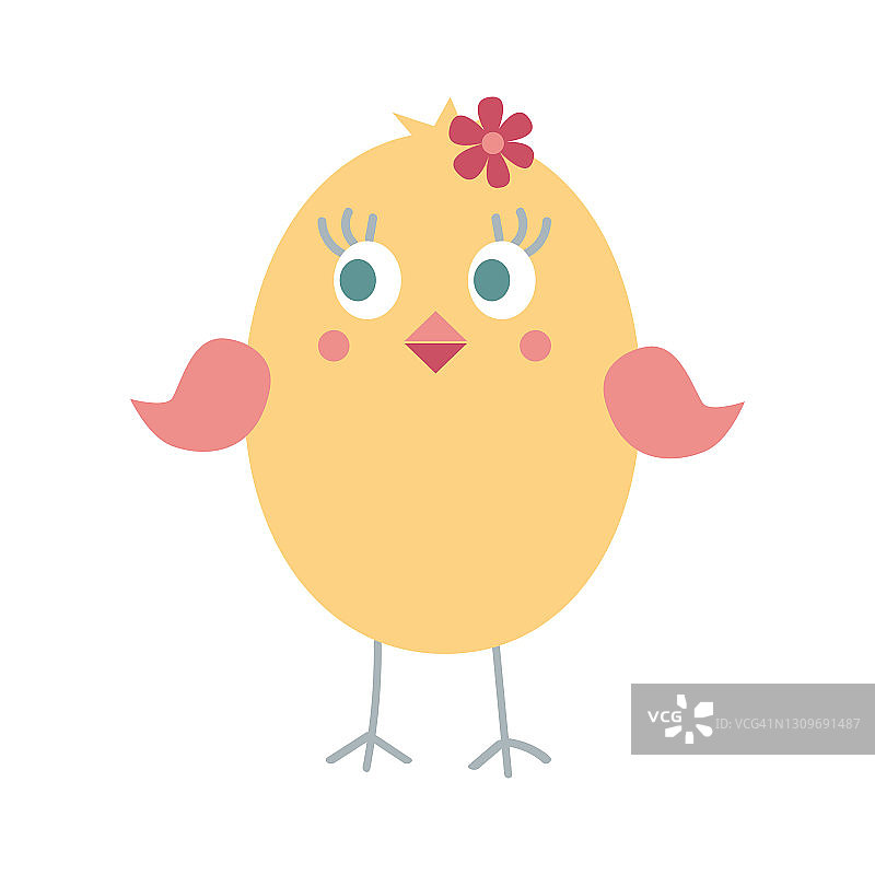 有趣的黄色小鸡矢量插画图片素材