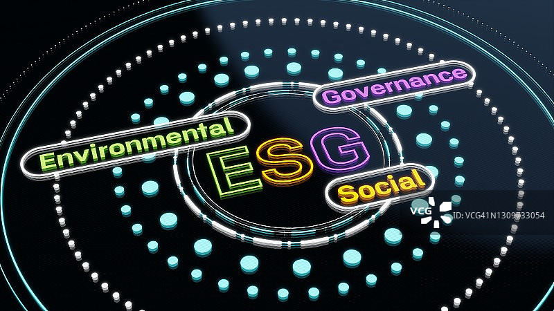 显示ESG概念设计的电脑屏幕图片素材