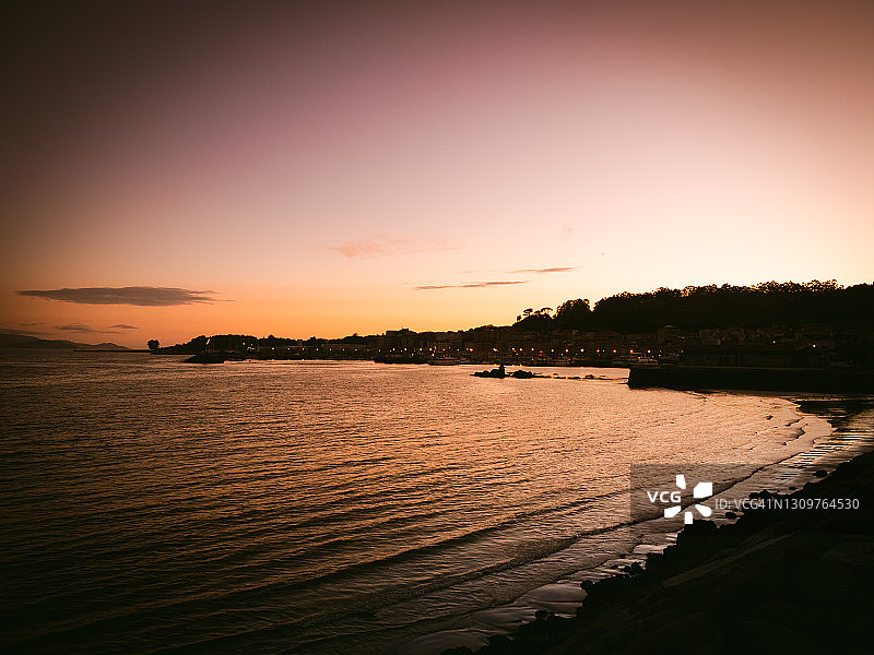 康加斯镇海滨长廊的日落景色图片素材