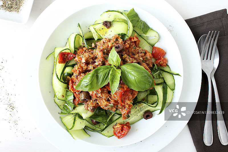 生西葫芦意面图片素材