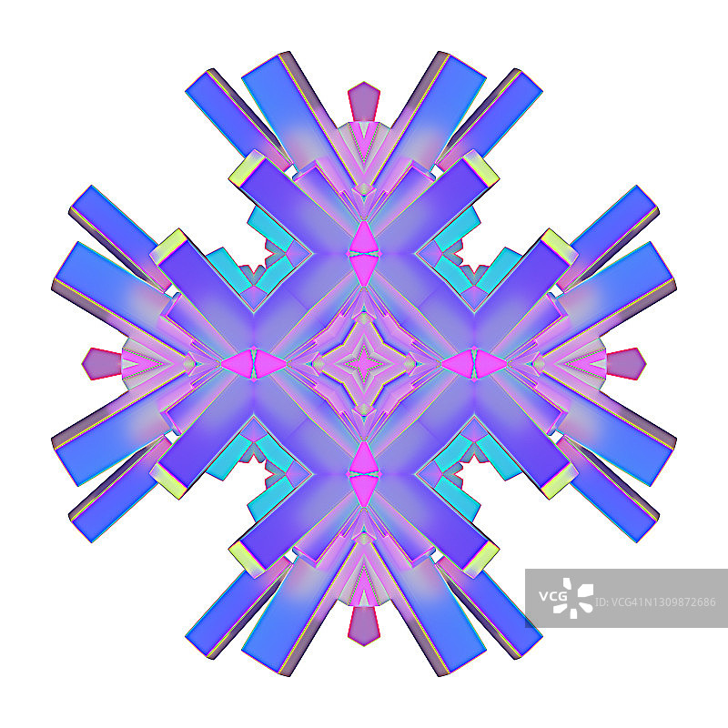 白色背景上的蓝色圣诞雪花爆炸星形图案图片素材
