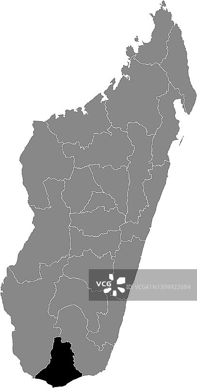 马达加斯加昂德罗伊地区位置图图片素材