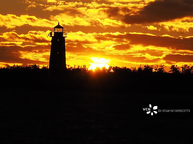 灯塔日落图片素材