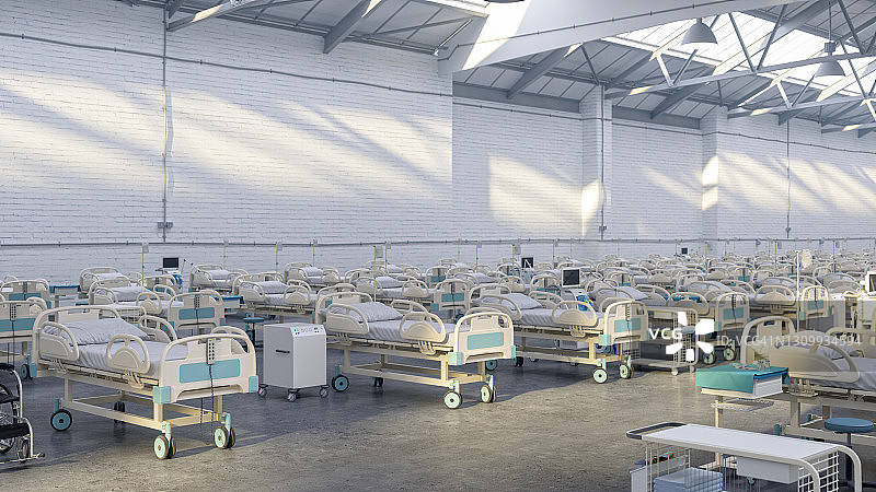 仓库中的临时疫情医院图片素材