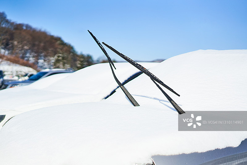 被雪覆盖的汽车图片素材