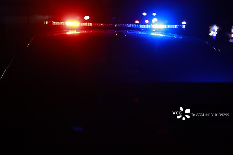 犯罪现场的LED警车图片素材