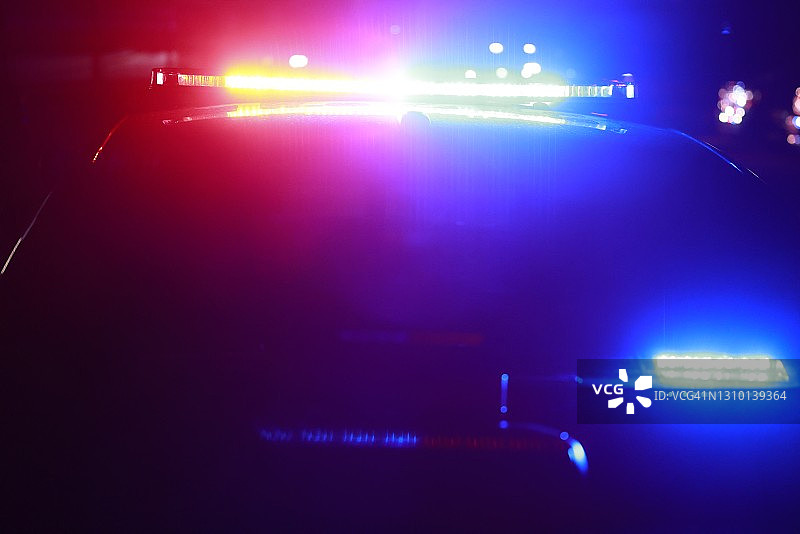 犯罪现场的LED警车图片素材