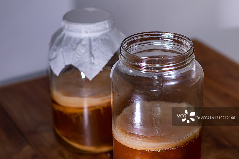 自制发酵康普茶——完整过程图片素材