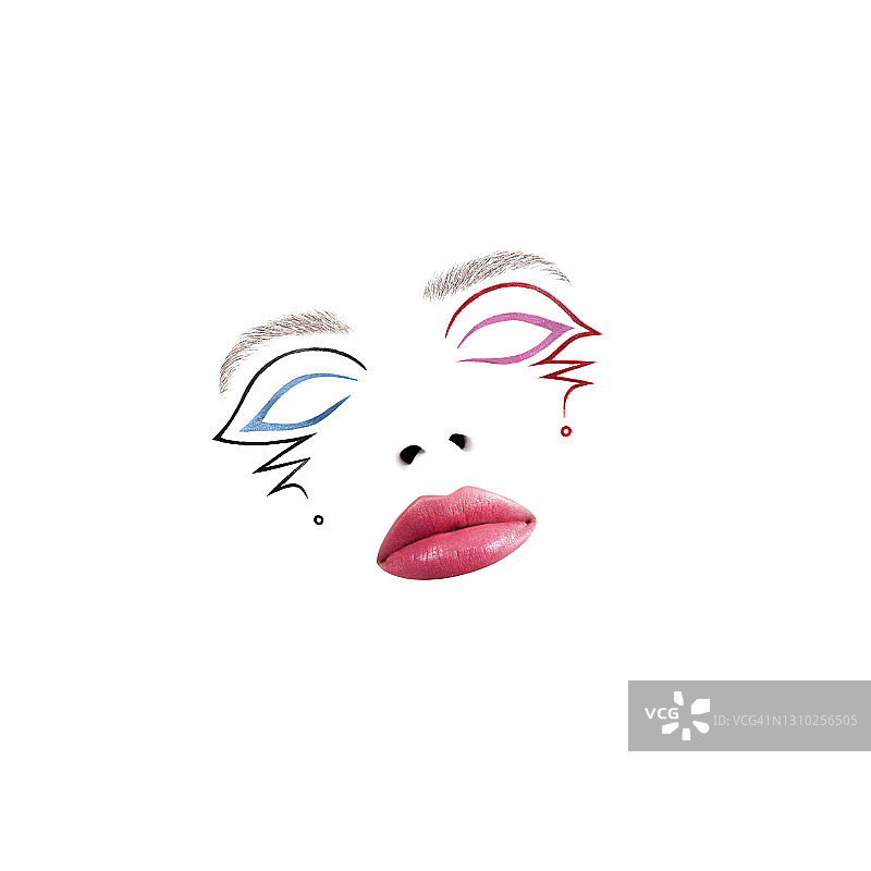 蓝色和粉色化妆品图片素材