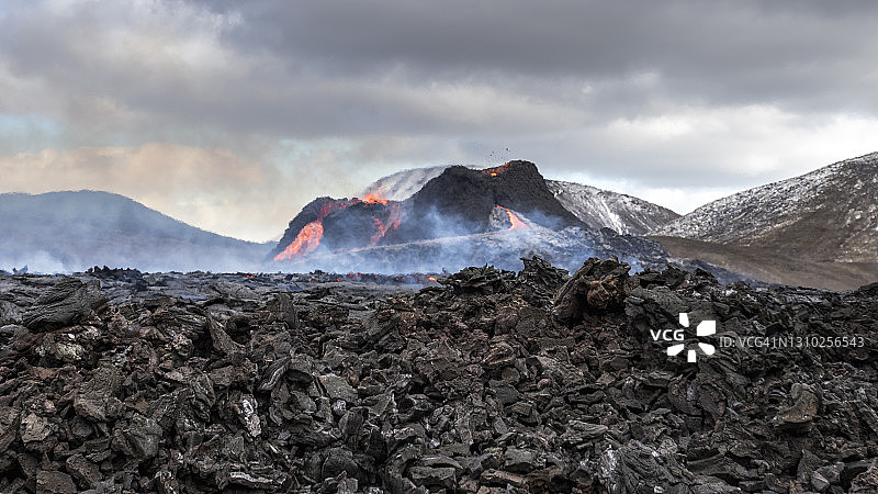 2021年3月冰岛火山喷发图片素材
