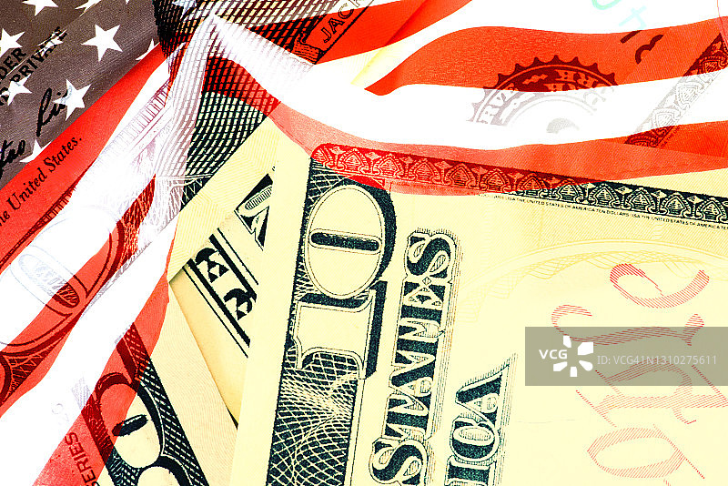 美元和美国国旗图片素材