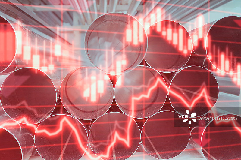 带有股票图表的铜管图片素材