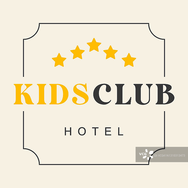有趣的酒店游戏室儿童俱乐部标志图片素材