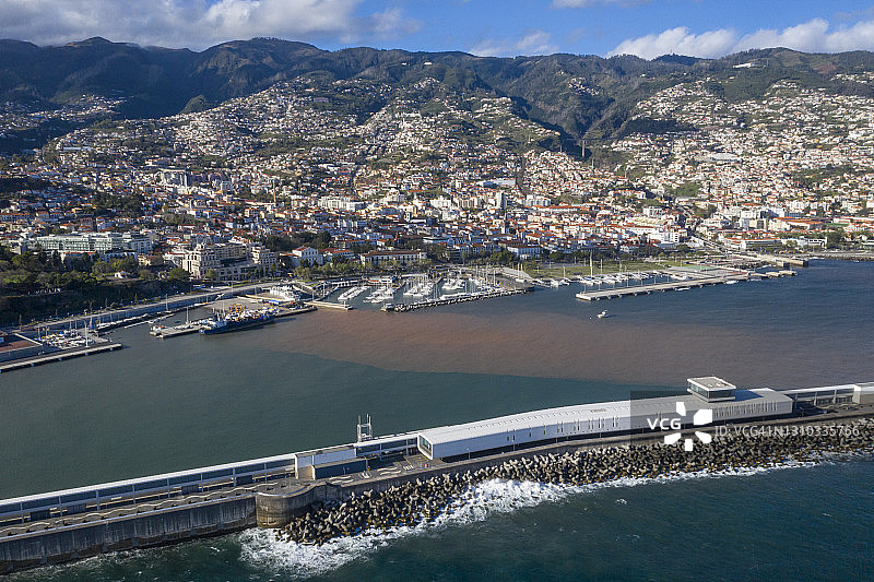 葡萄牙马德拉岛丰沙尔市航拍图片素材